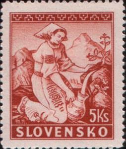 Stamp, Folk themes, Slovakia,  