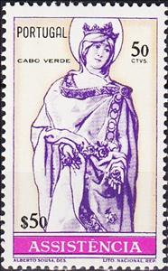 Stamp, Queen St. Isabel, New type, Cabo Verde,  