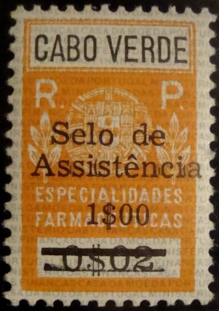 Fiscal stamps of «Pharmaceutical Specialties», with surcharg