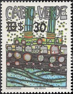 Stamp, Stamp Sobretaxado - Modern Art - Steam, Cabo Verde,  