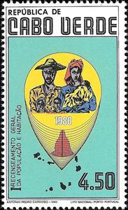 Stamp, 1 Census of Population and Housing, Cabo Verde,  , Census of Population