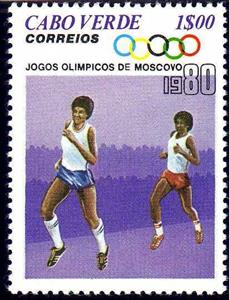 Stamp, Running, Cabo Verde,  , Olympic Games