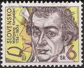 Stamp, Farkas Kempelen, Slovakia,  , Scientists, Linguists, Technicians