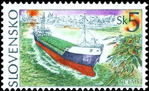 Stamp, Freighter EMS, Slovakia,  , Ships, Transport