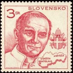 Stamp, Visit of Pope John Paul II, Slovakia,  , Religion, Popes