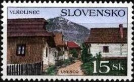 Stamp, Vlkolínec, Slovakia,  , Houses, UNESCO, UNESCO World Heritage Sites
