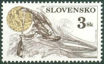 Stamp, Michal Martikán, Olympic Winner in Atlanta, Slovakia,  , Sport, Aquatic Sports, Rowing, Olympic Games, Canoeing