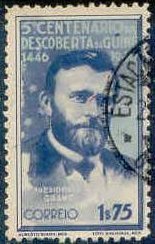 Stamp, 500 Years of discovery from port. Guinea - Ulysses Simpson G, Portuguese colonies and territories in Africa,  