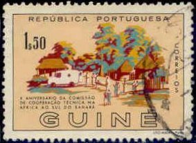Stamp, 10th Yearday from C.C.T.A. - Village, Portuguese colonies and territories in Africa,  