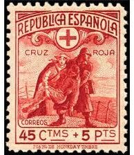 Stamp, Red Cross, Spain,  , Healthcare, Battle, People, Crosses