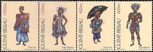 Se-tenant, Typical attire of Guinea-Bissau, Guinea-Bissau,  