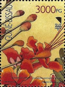 Stamp, Ornamental Trees - 92 Lubrapex, Guinea-Bissau,  
