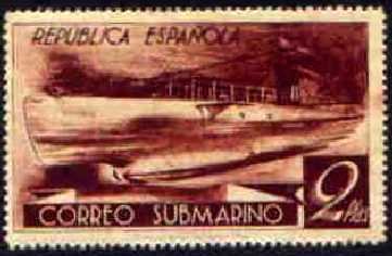 Stamp, Submarine Mail, Spain,  , Submarines, Sea