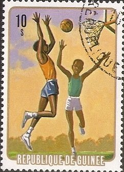 Playing basketball