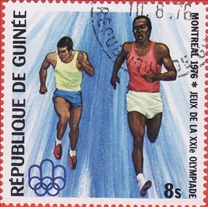 Stamp, Running, Guinea, Social Democratic Republic,  , Athletics, Olympic Games, Running, Athletes
