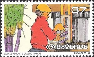 Stamp, Sugar Cane - The Cycle of Trapiche, Cabo Verde,  