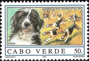 Stamp, Bracke (Canis lupus familiaris), Cabo Verde,  , Dogs
