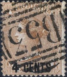 Queen Victoria, surcharged