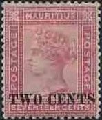 Stamp, Surcharged in Black, Mauritius,  