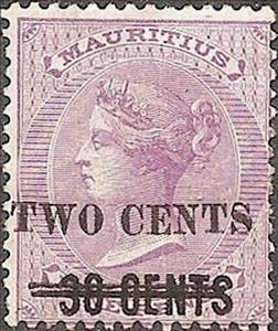 Stamp, Surcharged in Black, Mauritius,  