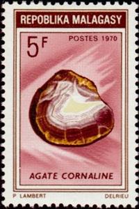 Stamp, Carnelian Agate, Madagascar,  , Minerals