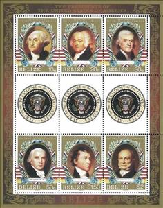 Mini Sheet, Sheet of 6 plus 3 Labels, Belize,  