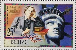 Stamp, Bartholdi, Statue, Belize,  