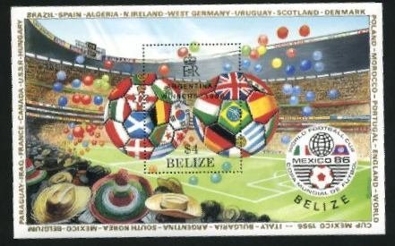 Souvenir Sheet, Overprinted, Belize,  , Sport, Football (Soccer)