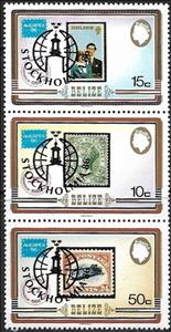 Se-tenant, Overprinted, Belize,  , Aviation, Aircrafts