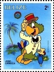 Stamp, Jose Carioca, Belize,  , Disney