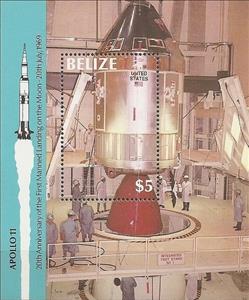 Souvenir Sheet, Apollo 11, Belize,  