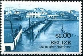 Stamp, Scene After Hurricane, Belize,  