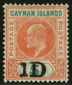 Stamp, Handstamped, Cayman Islands,  