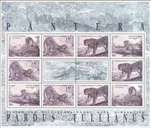 Mini Sheet, Anatolian Leopard (Panthera pardus tullianus) , Uzbekistan,  , Mammals, Leopards, Animals (Fauna)