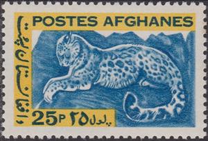 Stamp, Snow Leopard (Panthera uncia), Afghanistan,  , Mammals, Leopards, Animals (Fauna)