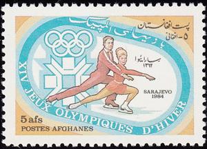 Stamp, Figure Skating, Afghanistan,  , Sport, Olympic Games, Winter Sports, Figure-skate