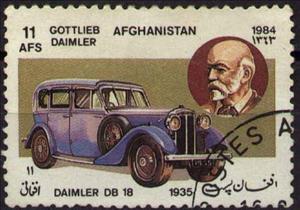 Stamp, Gottlieb Daimler, Afghanistan,  , Cars