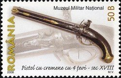 Four barrels flint pistol, 18th Century