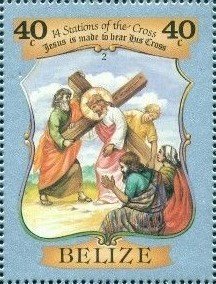 Stamp, Carrying the Cross, Belize,  