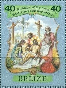 Stamp, Taken Down from the Cross, Belize,  