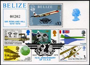 Souvenir Sheet, Belize Airways Boeing 707, Belize,  , Aviation, Airlines, Aircrafts