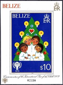 Souvenir Sheet, Children, Christmas tree, Belize,  , Christmas