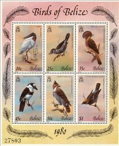 Souvenir Sheet, Sheet of 6 Birds, Belize,  , Birds