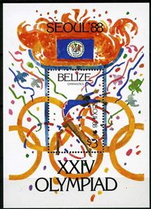 Souvenir Sheet, Womans Gymnastics, Belize,  , Olympic Games, Gymnastics