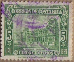 Stamp, Post- and Telegraphbuilding San José, Costa Rica,  