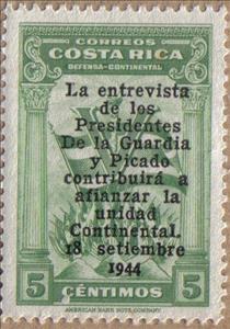 Stamp, Overprint, Costa Rica,  