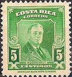 Stamp, Franklin D. Rooseveld, Costa Rica,  