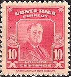 Stamp, Franklin D. Rooseveld, Costa Rica,  
