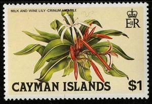 Stamp, Milk and Wine Lily, Cayman Islands,  , Flowers
