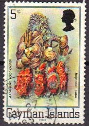 Stamp, Flat Tree Oyster (Isognomon alatus), Cayman Islands,  